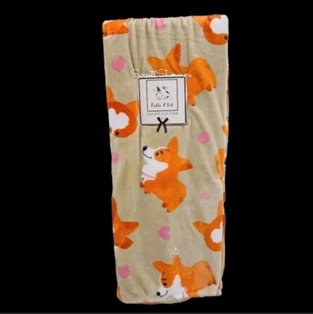 Corgi Dog Love Heart Soft Cozy Plush Oversized Throw Blanket Decor Christmas New